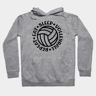 Eat Sleep Volleyball Repeat Girls Boys Cute Funny Hoodie